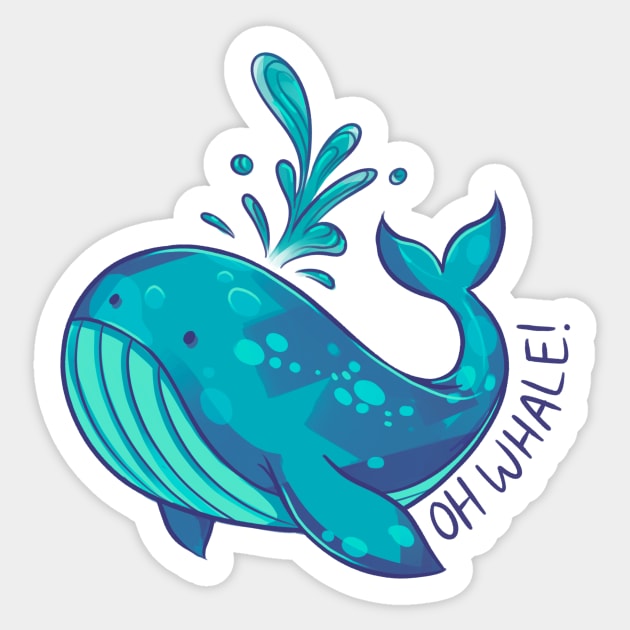 Oh Whale! (turquoise) Sticker by Claire Lin